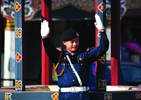 Cảnh sát Bhutan tận tụy và lạc quan