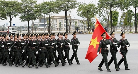 Tổng duyệt xuất quân và diễn tập phương án bảo vệ Đại hội Đảng lần thứ XIII