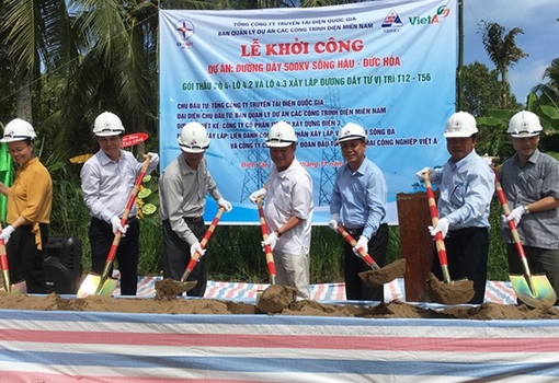 Khởi công đường dây 500 kV Sông Hậu - Đức Hòa với số vốn gần 2.600 tỷ đồng